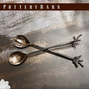 POTTERY BARN Serving Set Butterfly and Dragonfly NWOT